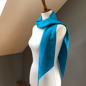 50’s Retro Rockabilly Blue Silk Scarf